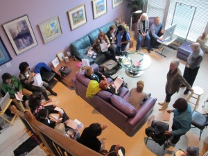 Professional Women (JOC Leaders) convene at Bonnie's for the New JOC unveiling.